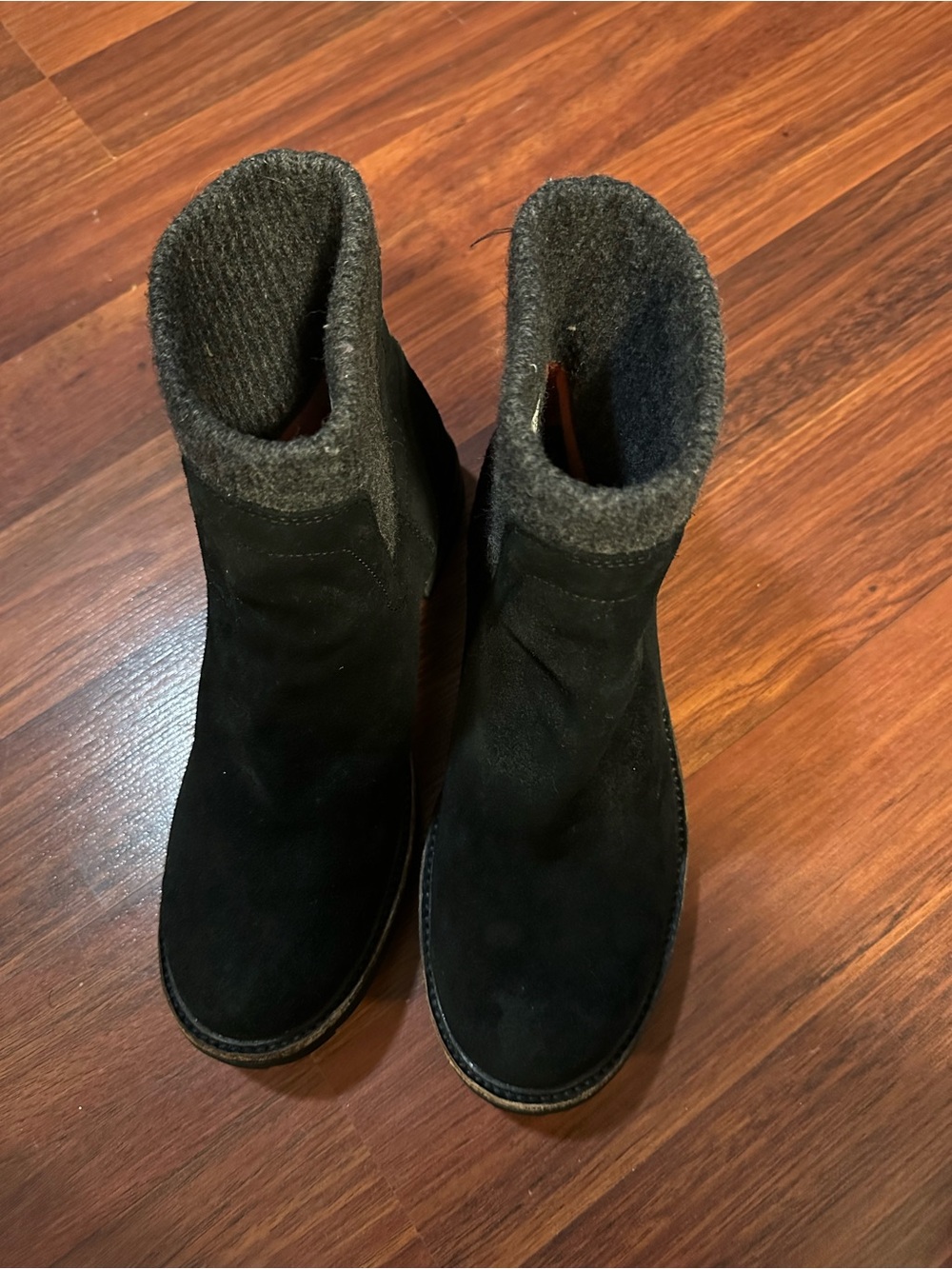 Black Suede Ankle Boots with Knit Cuff size 8.5 and 4 (2for 1) - Picture 2 of 12